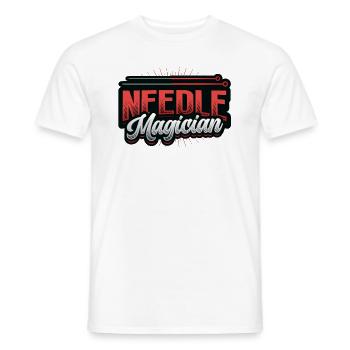 Magicien de l’aiguille, acupuncteur - T-shirt homme - blanc - Devant - AI Model Male 178 dark (178cm)