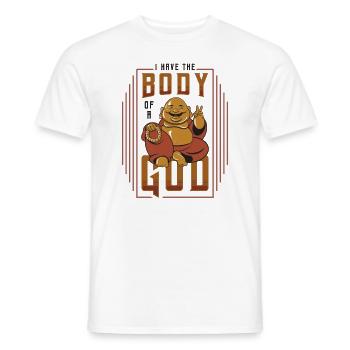 Ich Habe Den Körper Eines Gottes, Lustiger Buddha - Männer T-Shirt - Weiß - Vorne - AI Model Male 178 dark (178cm)