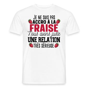 Fraise Fruit Relation Cadeau Humour Rouge - T-shirt homme - blanc - Devant - AI Model Male 178 dark (178cm)