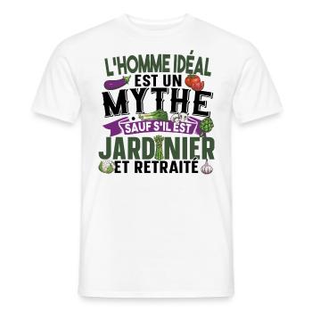 Jardinier Retraité Papy Retraite Cadeau Jardinage - T-shirt homme - blanc - Devant - AI Model Male 178 dark (178cm)