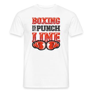 La boxe est ma punchline, les boxeurs, les arts martiaux - T-shirt homme - blanc - Devant - AI Model Male 178 dark (178cm)
