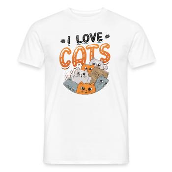 Ich Liebe Katzen - Männer T-Shirt - Weiß - Vorne - AI Model Male 178 dark (178cm)