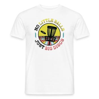 No small balls, just big discs - Funny - Men's T-Shirt - white - Front - AI Model Male 178 dark (178cm)
