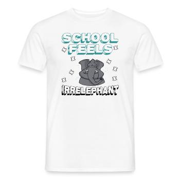 L’école se sent Irrelephant, anti-école - T-shirt homme - blanc - Devant - AI Model Male 178 dark (178cm)