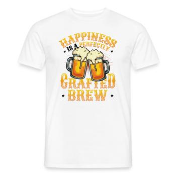 Beer brewing and brewmaster's happiness In perfection - Men's T-Shirt - white - Front - AI Model Male 178 dark (178cm)