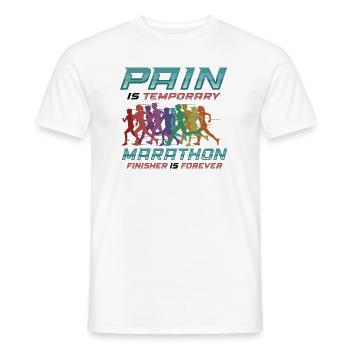 Marathon-Finisher, Ist Für Immer Marathon-Läufer - Männer T-Shirt - Weiß - Vorne - AI Model Male 178 dark (178cm)