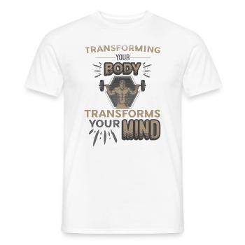 La transformation de votre corps façonne votre - T-shirt homme - blanc - Devant - AI Model Male 178 dark (178cm)