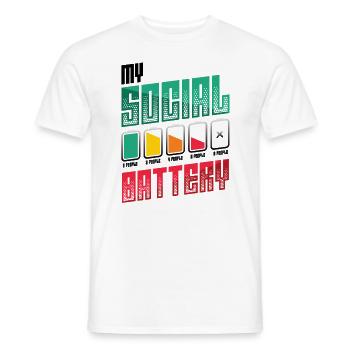 My social battery - antisocial introvert - Men's T-Shirt - white - Front - AI Model Male 178 dark (178cm)