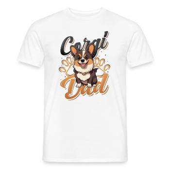 Corgi Daddy, Cute Corgi Daddy - Men's T-Shirt - white - Front - AI Model Male 178 dark (178cm)