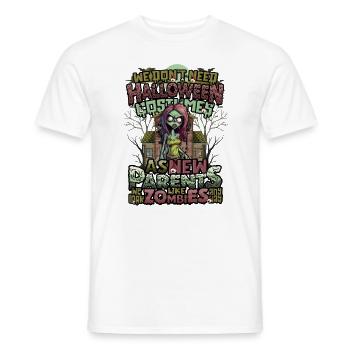 No Halloween costume, just Halloween for parents - Men's T-Shirt - white - Front - AI Model Male 178 dark (178cm)