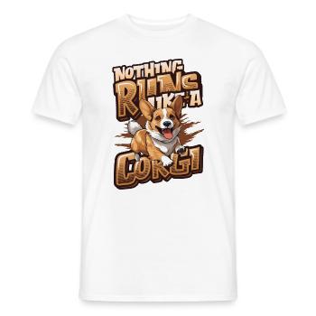 Nothing runs like a corgi - Men's T-Shirt - white - Front - AI Model Male 178 dark (178cm)
