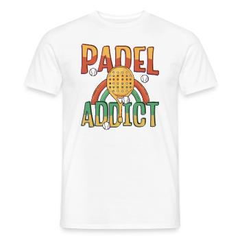 Accro au padel, Tennis de padel - T-shirt homme - blanc - Devant - AI Model Male 178 dark (178cm)