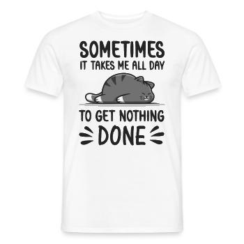 Ne rien faire paresseux Chat qui dort drôle Chats Katzen - T-shirt homme - blanc - Devant - AI Model Male 178 dark (178cm)