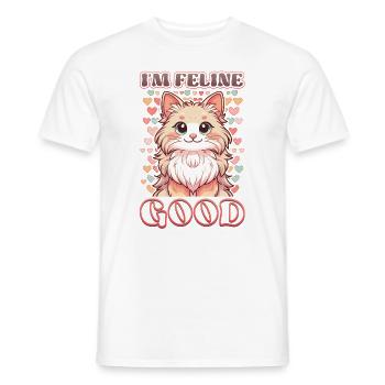 Drôle De Chat Dame, Chat Maman - T-shirt homme - blanc - Devant - AI Model Male 178 dark (178cm)