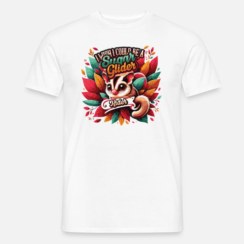 Australian Sugar Glider Alianti a testa corta - T-shirt uomo - bianco