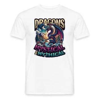 Dragon Lovers Fantasy World Dragons - Men's T-Shirt - white - Front - AI Model Male 178 dark (178cm)