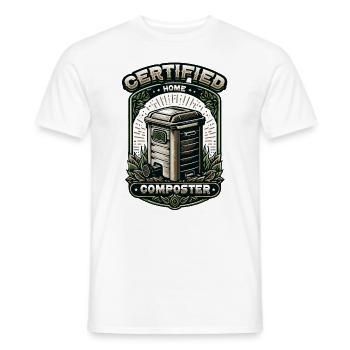 Composting Enthusiast Vermiculture Kompostierung - Men's T-Shirt - white - Front - AI Model Male 178 dark (178cm)