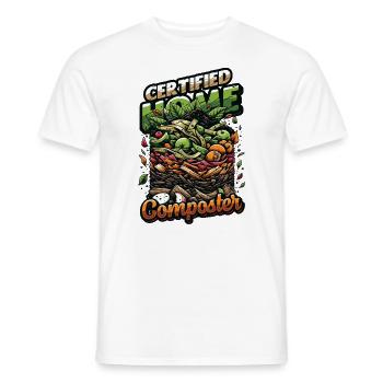 Composting Enthusiast Vermiculture Kompostierung - Men's T-Shirt - white - Front - AI Model Male 178 dark (178cm)