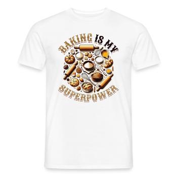 Baking Superpower Bäcker Nachtisch Konditor - Männer T-Shirt - Weiß - Vorne - AI Model Male 178 dark (178cm)