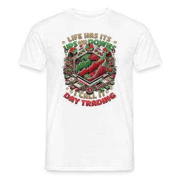 Aktien Börse Trading Chart - Lustiges Daytrader - Männer T-Shirt - Weiß - Vorne - AI Model Male 178 dark (178cm)