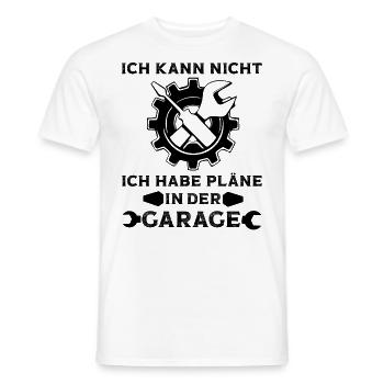 Ich kann nicht ich habe Pläne in der Garage Auto - Männer T-Shirt - Weiß - Vorne - AI Model Male 178 dark (178cm)