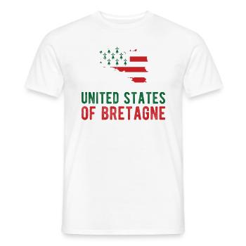 United States of Bretagne drapeau breton rouge - T-shirt homme - blanc - Devant - AI Model Male 178 dark (178cm)