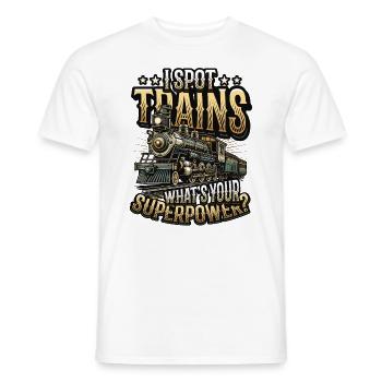 Trainspotting Train Lovers Trains - T-shirt homme - blanc - Devant - AI Model Male 178 dark (178cm)