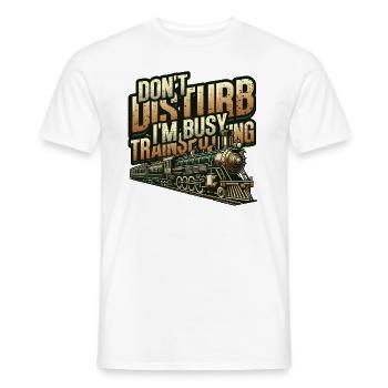 Trainspotting Train Lovers Trains - T-shirt homme - blanc - Devant - AI Model Male 178 dark (178cm)