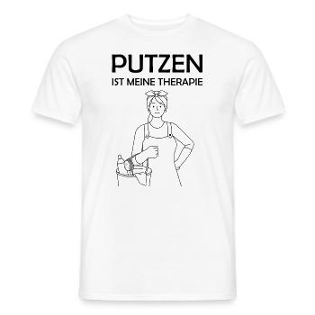 Putzen ist meine Therapie lustige Putzfrau Sprüche - Männer T-Shirt - Weiß - Vorne - AI Model Male 178 dark (178cm)