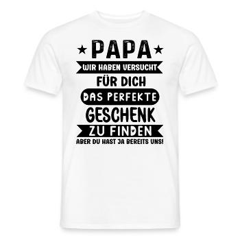 Papa das perfekte Geschenk lustige Vatertag Spruch - Männer T-Shirt - Weiß - Vorne - AI Model Male 178 dark (178cm)