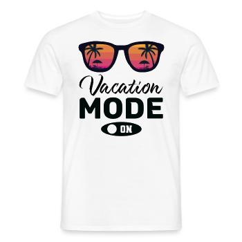 Vacation Mode with Sunglasses Urlaub Modus Brille - Men's T-Shirt - white - Front - AI Model Male 178 dark (178cm)