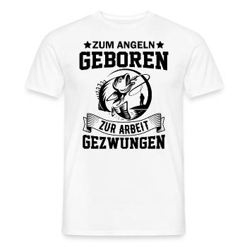 Zum Angeln geboren zum Arbeiten gezwunen Angler - Männer T-Shirt - Weiß - Vorne - AI Model Male 178 dark (178cm)