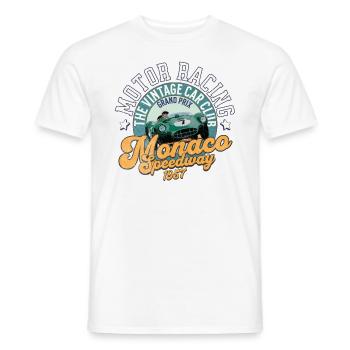 Monaco speedway vintage car club - T-shirt homme - blanc - Devant - AI Model Male 178 dark (178cm)