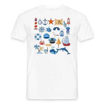 Nautical spirit for summer time - T-shirt homme - blanc - Devant - AI Model Male 178 dark (178cm)