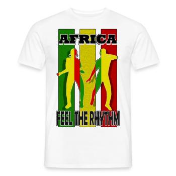 Afrika spürt den Rhythmus - Männer T-Shirt - Weiß - Vorne - AI Model Male 178 dark (178cm)
