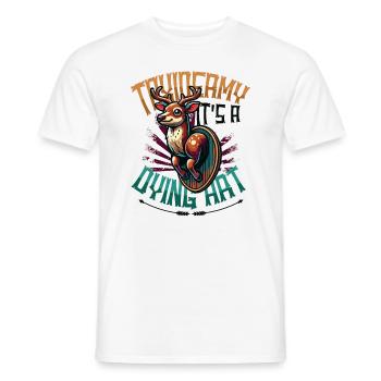 Taxidermy It's A Dying Art Deer Motif - Men's T-Shirt - white - Front - AI Model Male 178 dark (178cm)