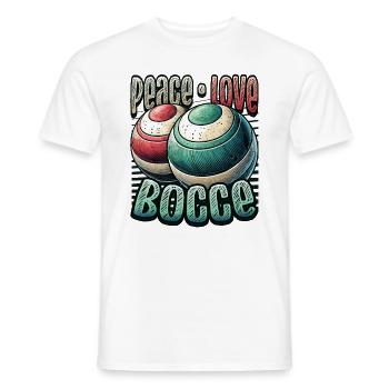 Peace Love Boccia - Éventails de Boccia Style Vintage - T-shirt homme - blanc - Devant - AI Model Male 178 dark (178cm)