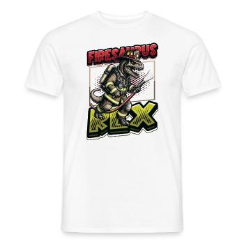 Firesaurus Rex Feuerwehr Dinosaurier Abenteuer - Männer T-Shirt - Weiß - Vorne - AI Model Male 178 dark (178cm)