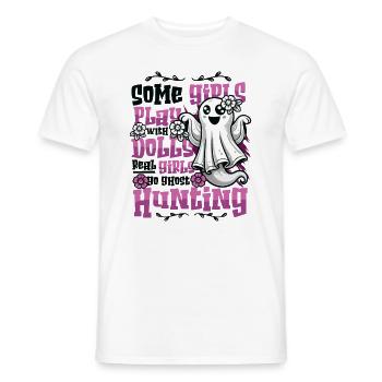 Les vraies filles partent à la chasse aux fantômes - T-shirt homme - blanc - Devant - AI Model Male 178 dark (178cm)