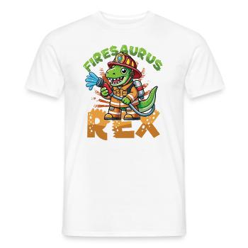 Firesaurus Rex Feuerwehr Dinosaurier Abenteuer - Männer T-Shirt - Weiß - Vorne - AI Model Male 178 dark (178cm)