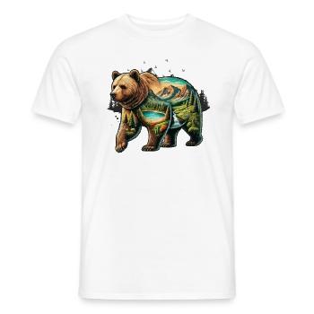 Wilderness Inside the Bear Retro Vintage - Men's T-Shirt - white - Front - AI Model Male 178 dark (178cm)