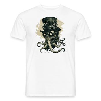 Steampunk Kraken - T-shirt homme - blanc - Devant - AI Model Male 178 dark (178cm)