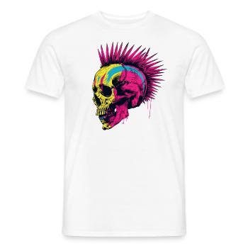 Horreur Punk Zombie Mohawk - T-shirt homme - blanc - Devant - AI Model Male 178 dark (178cm)