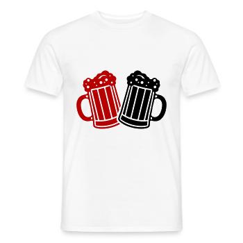 Chope de bière, symbole de la bière, bravo - T-shirt homme - blanc - Devant - AI Model Male 178 dark (178cm)