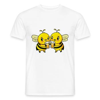 Bee Beer Funny Booze - Men's T-Shirt - white - Front - AI Model Male 178 dark (178cm)