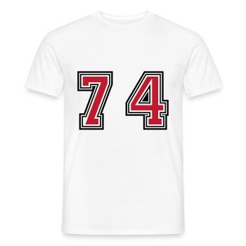 74 Symbole numérique - T-shirt homme - blanc - Devant - AI Model Male 178 dark (178cm)