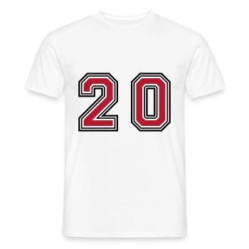 Symbole numérique 20 - T-shirt homme - blanc - Devant - AI Model Male 178 dark (178cm)