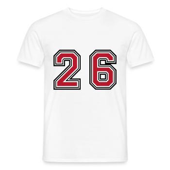 26 Zahl symbol - Männer T-Shirt - Weiß - Vorne - AI Model Male 178 dark (178cm)