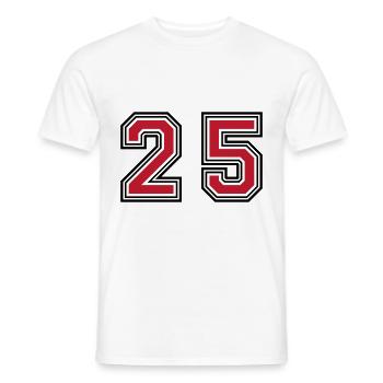 25 Zahl symbol - Männer T-Shirt - Weiß - Vorne - AI Model Male 178 dark (178cm)