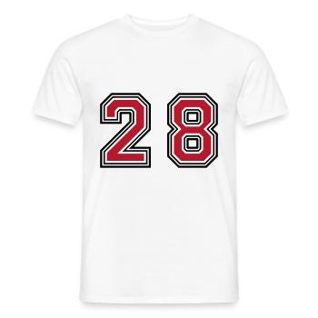 28 number symbol - Men's T-Shirt - white - Front - AI Model Male 178 dark (178cm)